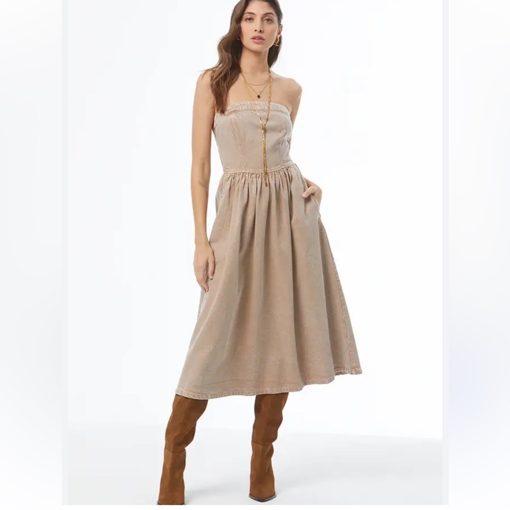 Young Fabulous &‎ Broke Western BoHo Strapless Midi Dress Small NWT